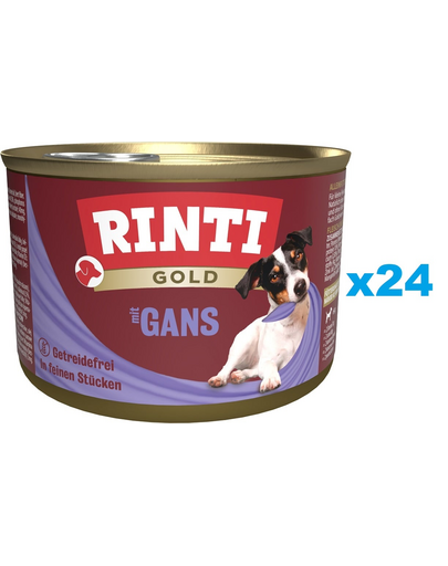 RINTI Gold Goose Mini cu gasca, hrana caini talie mica 24x185 g