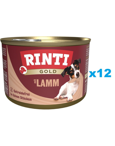 RINTI Gold Lamb Mini 12x185 g cu miel pentru caine mic