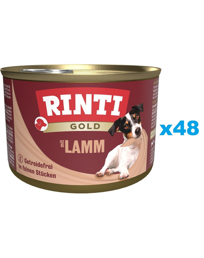 RINTI Gold Lamb Mini conserve cu miel pentru caini 48x185 g