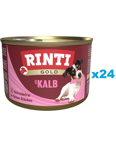 RINTI Gold Veal Mini hrana caini rase mici 24x185 g cu vitel