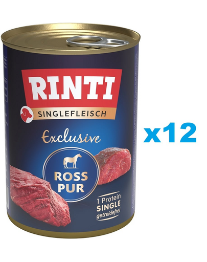 RINTI Singlefleisch Exclusive Horse Pure 12x400 g hrana caini, din cal