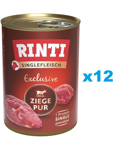 RINTI Singlefleisch Exclusive Goat Pure set conserve monoproteice 12x400 g pentru caini