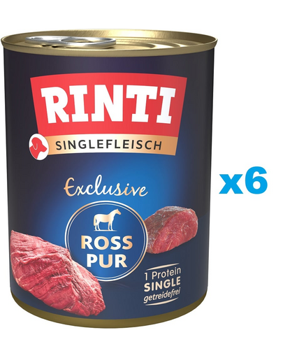 RINTI Singlefleisch Exclusive Horse Pure set conserve 6x800 g pentru caini