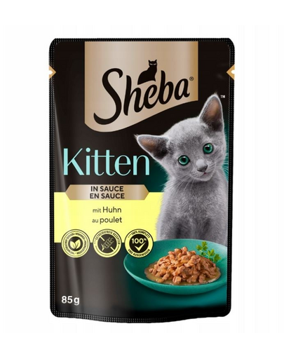 SHEBA Kitten 85g cu pui in sos hrana pisoi