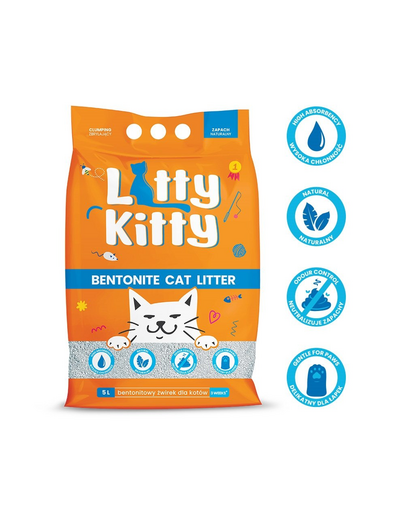 LITTY KITTY Nisip pisici din bentonita, fara miros 5 l (4 kg)