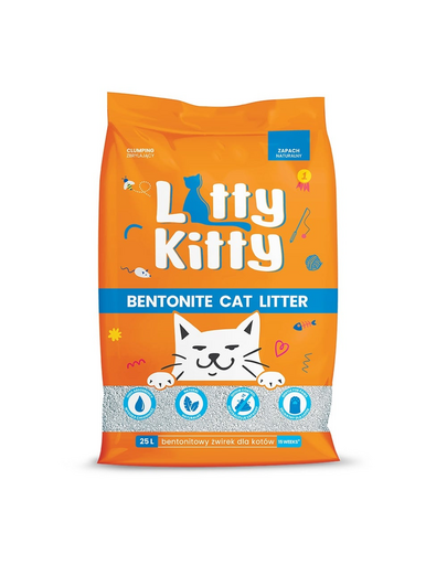 LITTY KITTY Asternut bentonita pentru litiera, fara miros 25 l (20 kg)