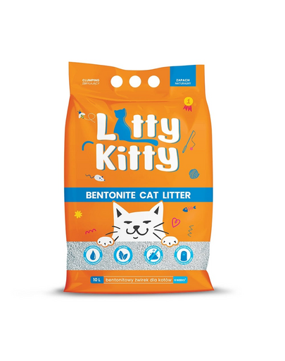 LITTY KITTY Asternut litiera pisica, bentonita fara miros 10 l (8 kg)