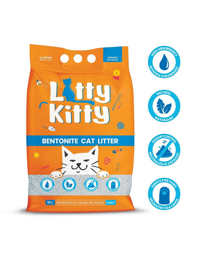 LITTY KITTY Asternut litiera pisica, bentonita fara miros 10 l (8 kg)