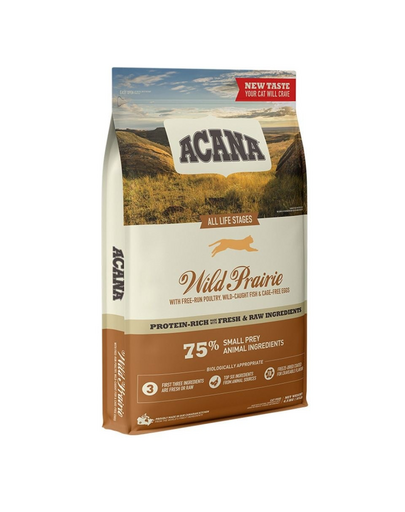 ACANA Wild Prairie Cat hrana uscata pentru pisici de toate varstele, cu pui curcan si peste 4,5 kg