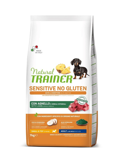 TRAINER Natural Sensitive No Gluten Small Toy Adult miel 7kg hrana caine