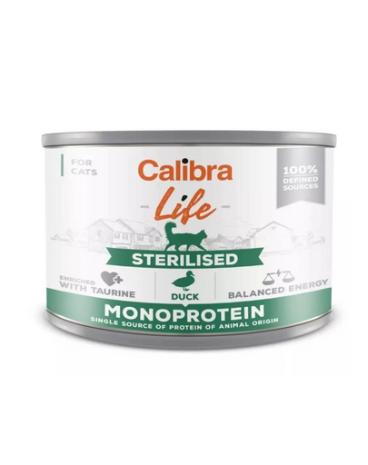 CALIBRA Cat Life Sterilised Duck 200 g cu rata, hrana pisici sterilizate