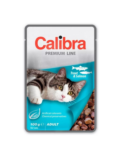 CALIBRA Cat Premium Line Adult Trout&Salmon 100 g cu pastrav si somon pentru pisici adulte