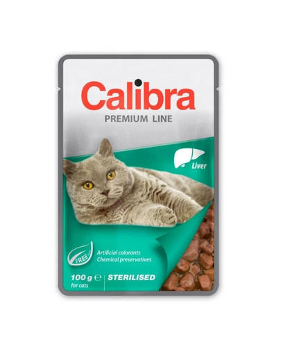 CALIBRA Cat Premium Line Sterilised Liver 100 g hrana cu ficat pentru pisici sterilizate