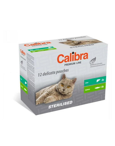 CALIBRA Cat Premium Line Sterilised Multipack 12x100 g plicuri pentru pisici adulte sterilizate