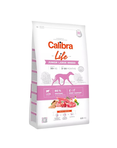 CALIBRA Dog Life Junior Large Breed Lamb 2,5 kg pentru catelusi de rasa mare, cu miel
