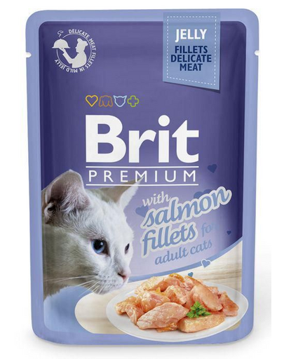 BRIT Premium Cat Fillets in Jelly hrana cu somon pentru pisici 24x85 g in aspic