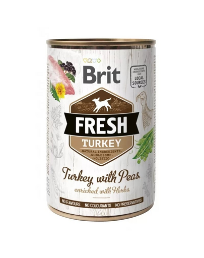 BRIT FRESH Turkey & Peas 400 g curcan si mazare hrana caini