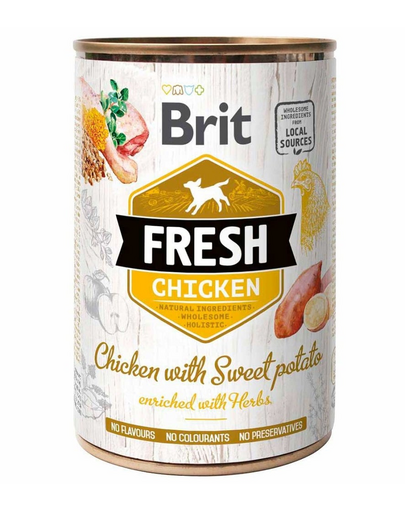 BRIT FRESH Chicken & Sweet potato 400 g pui si cartof dulce hrana caini