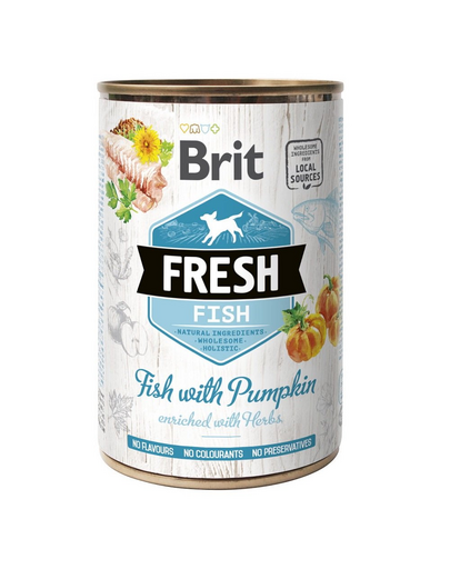 BRIT FRESH Fish & Pumpkin 400 g peste si dovleac hrana caine