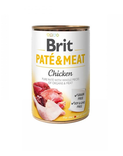 BRIT Pate&amp;Meat chicken 400 g Conserva hrana umeda caine, pateu cu pui