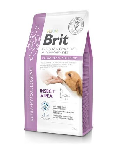 BRIT Veterinary Diets Dog Ultra-Hypoallergenic 2 kg hrana hipoalergenica pentru caini