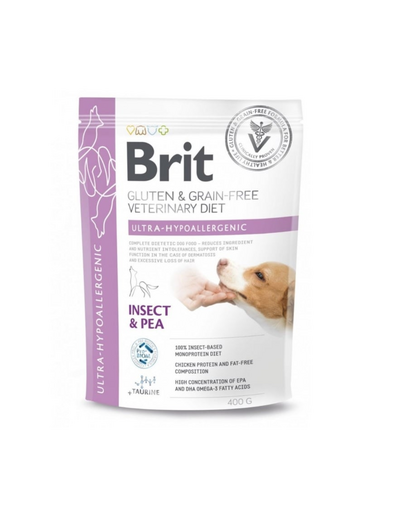 BRIT Veterinary Diets Dog Ultra-Hypoallergenic 400 g Hrana hipoalergenica pentru caini