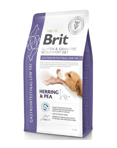 BRIT Grain Free Veterinary Diets Dog Gastrointestinal Low Fat 2 kg dieta pentru caini