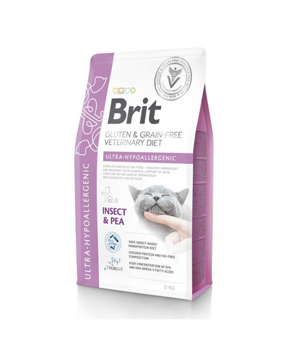 BRIT Veterinary Diet Cat Gluten Grain free Ultra-Hypoallergenic 5 kg pentru pisici cu intolerante alimentare