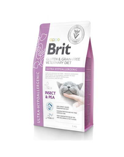 BRIT Veterinary Diet Cat Gluten Grain free Ultra-Hypoallergenic 5 kg pentru pisici cu intolerante alimentare