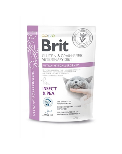 BRIT Veterinary Diet Cat Gluten Grain free Ultra-Hypoallergenic 400 g hrana pisici cu intolerante