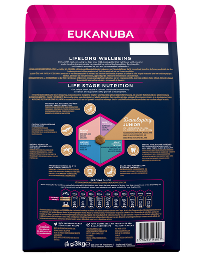 EUKANUBA Developing Junior Large Breed hrana uscata caini juniori talie mare, bogat in pui 3kg