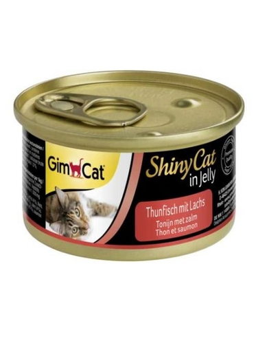 GIMCAT Shiny Cat Tuna&amp;Salmon in Jelly 70g Hrana umeda pisica adulta, ton si somon in aspic