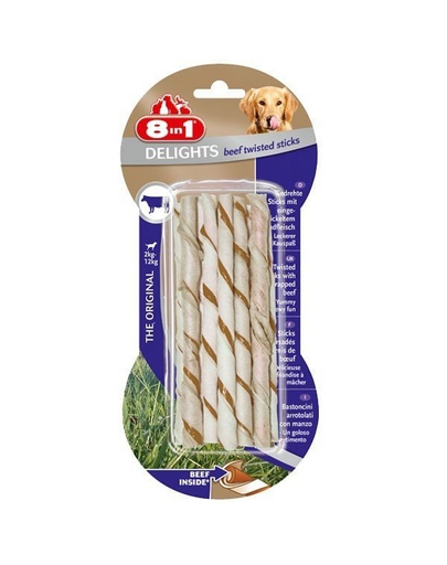 8IN1 Recompensă Delights Beef Twisted Sticks 10 buc.