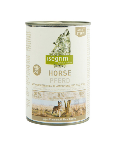 ISEGRIM Adult Steppe cal, coacaze si ciuperci hrana caini 400 g