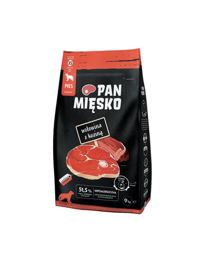 PAN MIĘSKO Hrana caini adulti talie mica, cu vita si capra 9kg