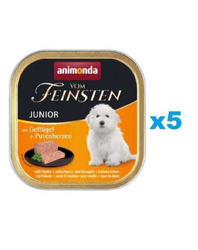 ANIMONDA Vom Feinsten Hrana umeda cu curcan si inimi pentru cainii adulti 5 x 150 g