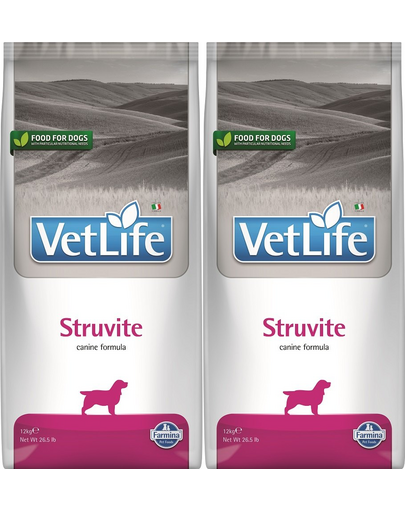 FARMINA Vet Life Dog Struvite 2x12 kg dieta caini adulti cu afectiuni tract urinar inferior