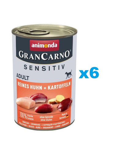 ANIMONDA Grancarno Sensitive Conserva caine cu sensibilitate alimentara, cu pui 6x400 g