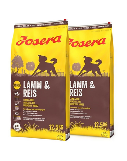 JOSERA Lamm&amp;Reis 2 x 12,5kg hrana cu miel, pentru caini adulti