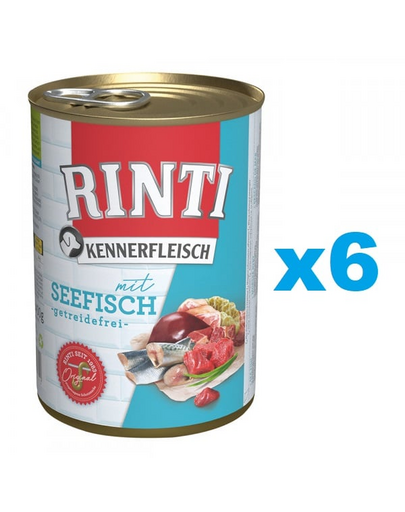 RINTI Kennerfleisch Sea Fish peste marin 6x400 g hrana caini