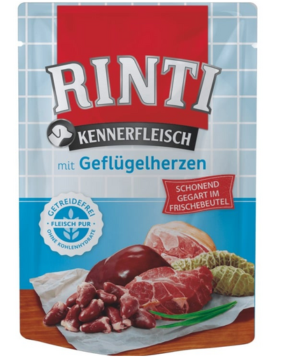 RINTI Kennerfleisch Poultry hearts plic mancare caini, inimi de pasare 400 g