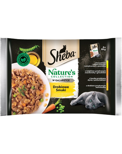 SHEBA Nature's Collection Plicuri hrana umeda pisici, cu pasare 13x(4x85g)