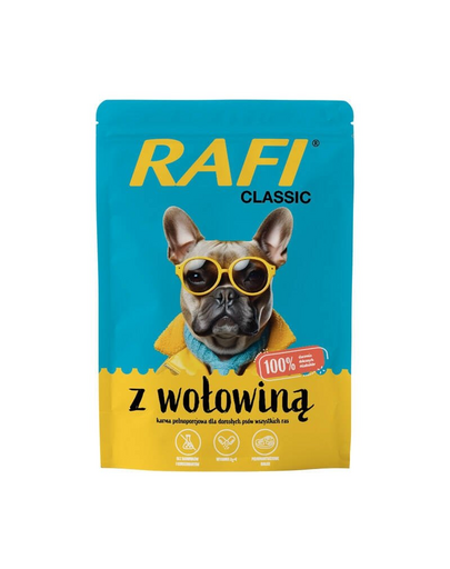 RAFI Classic hrana umeda cu vita pentru caini 400g