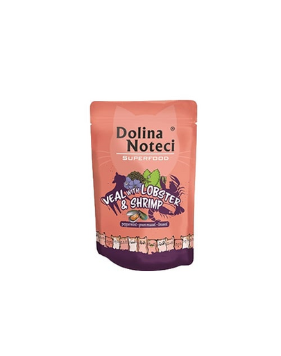 DOLINA NOTECI Superfood hrană umedă pentru pisici, cu homar, vițel și creveți 85g