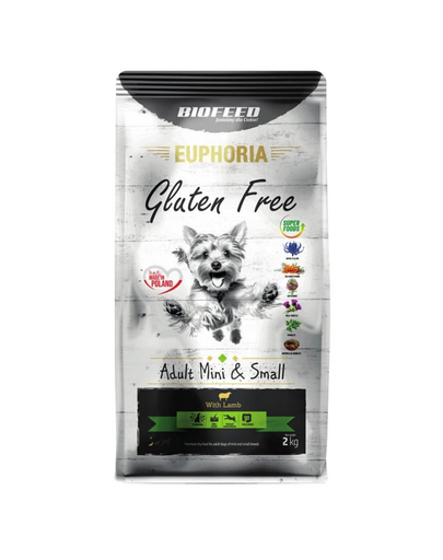 BIOFEED EUPHORIA Gluten Free hrana catei rasa mica si mini 12 kg cu miel