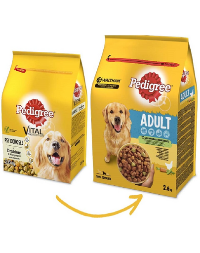 PEDIGREE  Adult 3x2,6 kg hrana uscata completa pentru caini adulti, cu pui si legume