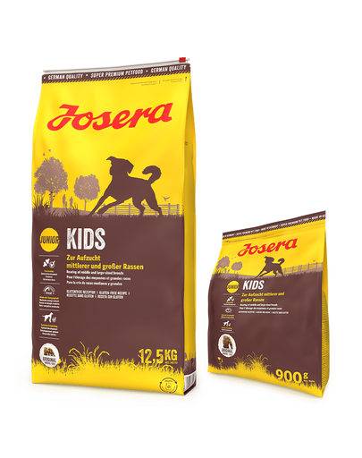 JOSERA Kids 12,5kg hrana pentru caini catei de rase medii si mari + 900g GRATIS