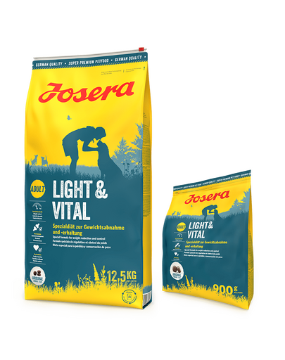 JOSERA Light&Vital 12,5kg hrana caini adulti pentru sprijinirea reducerii greutatii + 900g GRATIS