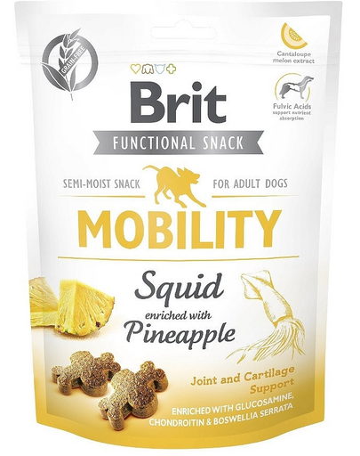 BRIT Care Dog Functional Snack Mobility Squid 150g Recompense moi, cu calamari pentru caini