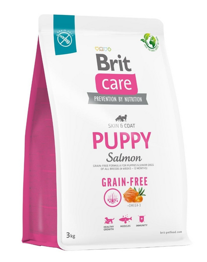 BRIT Care Grain-free Puppy 3 kg Hrana uscata catei, cu somon